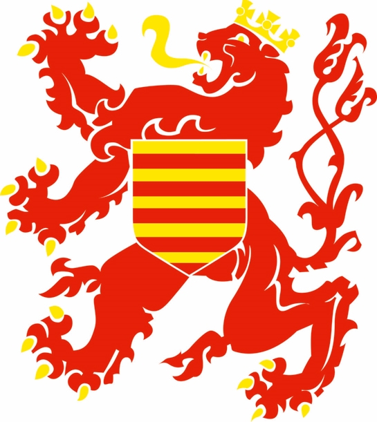Vlag van Limburg, beschrijving staat verder in de pagina.